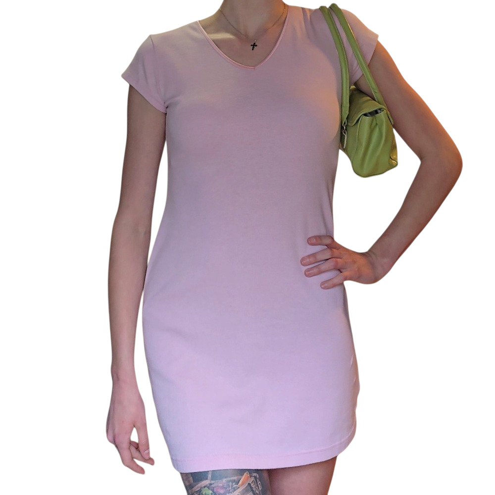 Vintage Y2k Coquette Red Paint Pink Dress Size M